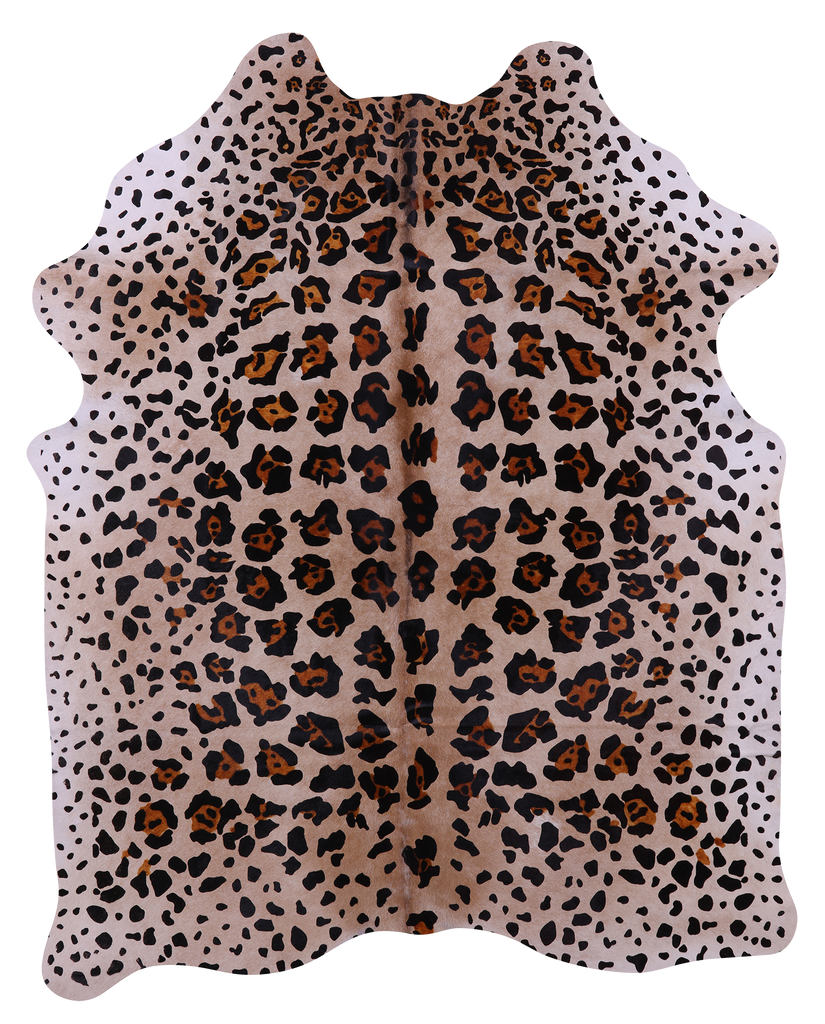 Jaguar Animal Print Natural Cowhide Rug - X-Large 7' 3"H x 5' 10"W