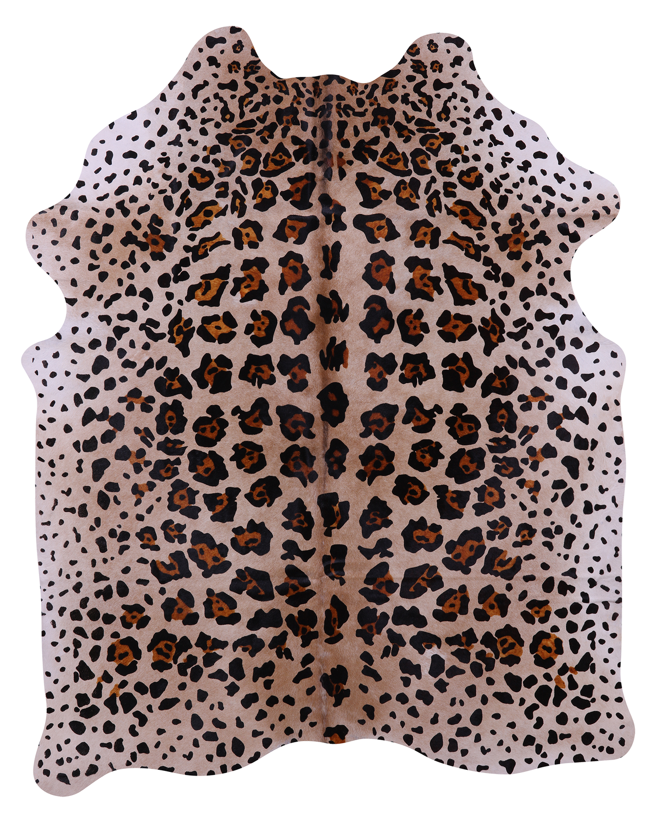 Jaguar Animal Print Natural Cowhide Rug - X-Large 7' 3"H x 5' 10"W