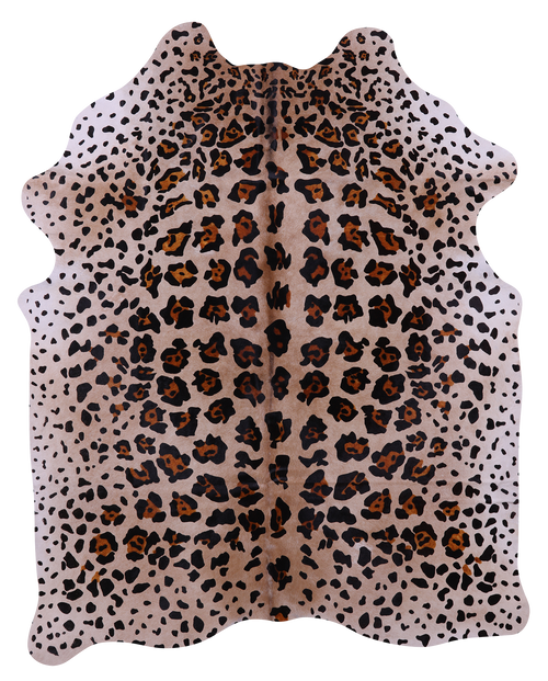 Jaguar Animal Print Natural Cowhide Rug - X-Large 7' 3
