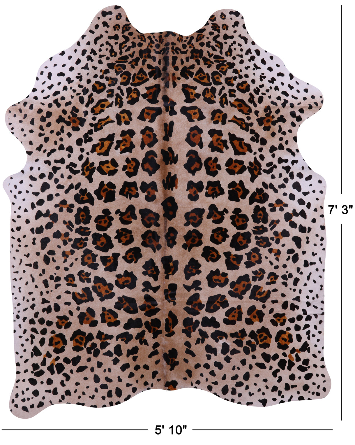 Jaguar Animal Print Natural Cowhide Rug - X-Large 7' 3"H x 5' 10"W