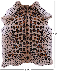 Thumbnail for Jaguar Animal Print Natural Cowhide Rug - X-Large 7' 3