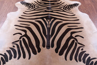 Thumbnail for Zebra Animal Print Natural Cowhide Rug - X-Large 7' 7