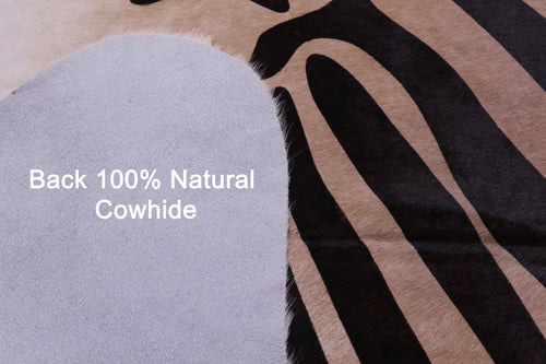 Zebra Animal Print Natural Cowhide Rug - X-Large 7' 7
