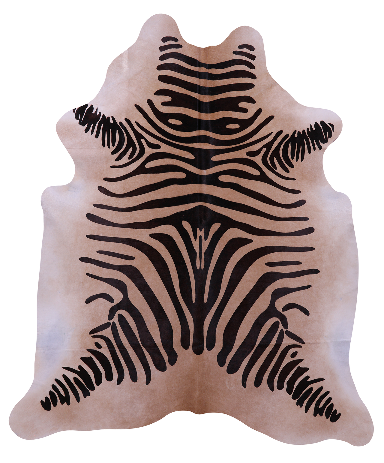 Zebra Animal Print Natural Cowhide Rug - X-Large 7' 7"H x 6' 5"W