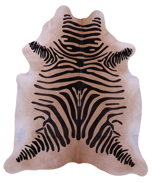 Zebra Animal Print Natural Cowhide Rug - X-Large 7' 7
