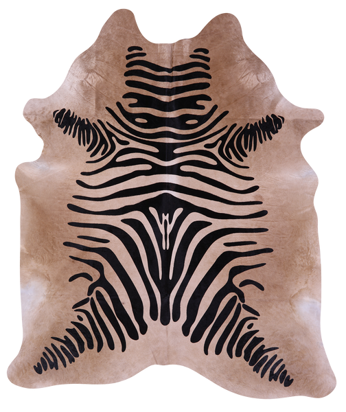 Zebra Animal Print Natural Cowhide Rug - XX-Large 7' 8"H x 6' 8"W