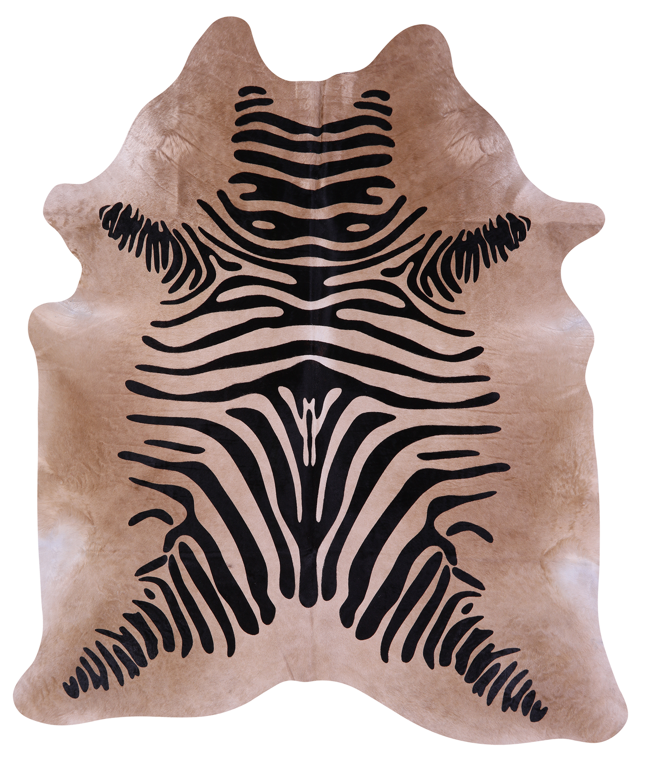 Zebra Animal Print Natural Cowhide Rug - XX-Large 7' 8"H x 6' 8"W