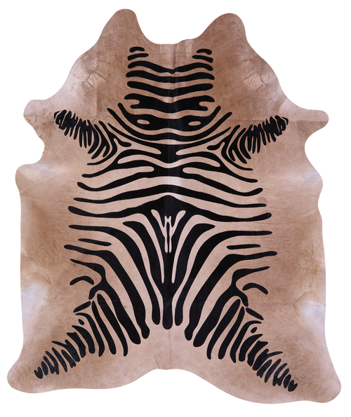 Zebra Animal Print Natural Cowhide Rug - XX-Large 7' 8
