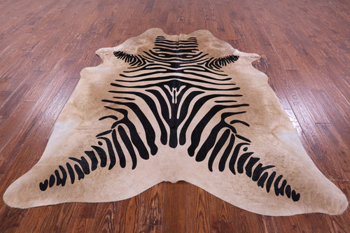 Zebra Animal Print Natural Cowhide Rug - XX-Large 7' 8