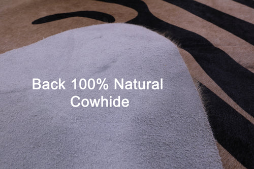 Zebra Animal Print Natural Cowhide Rug - XX-Large 7' 8