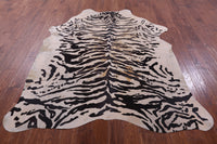 Thumbnail for Tiger Animal Print Natural Cowhide Rug - X-Large 7' 4
