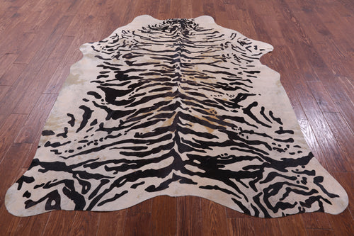 Tiger Animal Print Natural Cowhide Rug - X-Large 7' 4