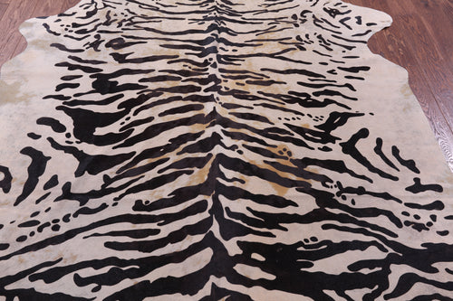 Tiger Animal Print Natural Cowhide Rug - X-Large 7' 4