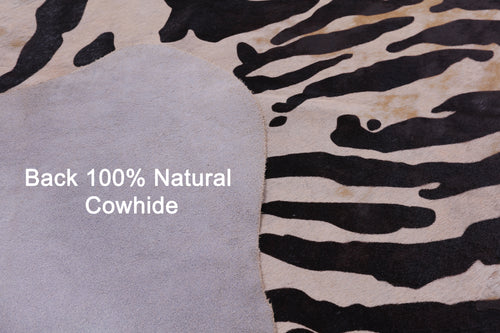 Tiger Animal Print Natural Cowhide Rug - X-Large 7' 4