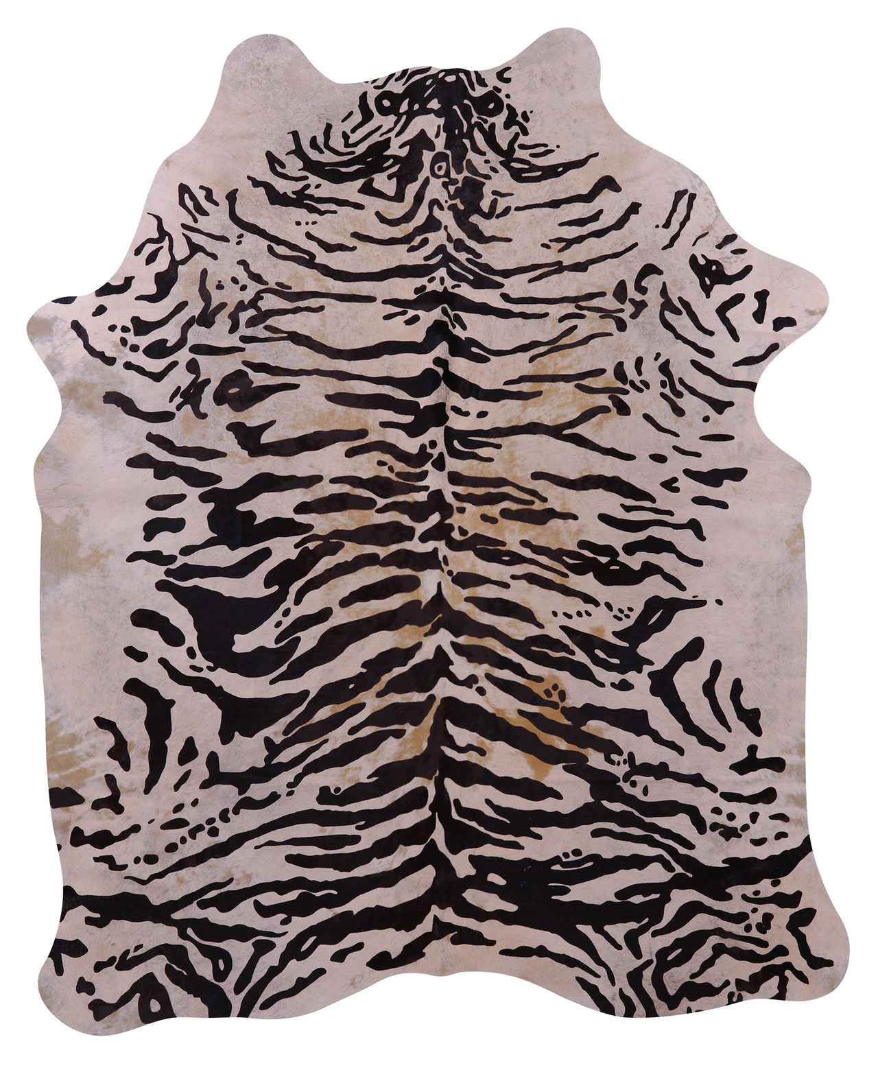 Tiger Animal Print Natural Cowhide Rug - X-Large 7' 4"H x 6' 3"W