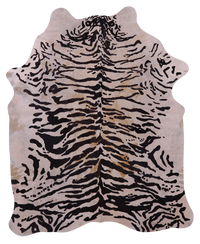Thumbnail for Tiger Animal Print Natural Cowhide Rug - X-Large 7' 4
