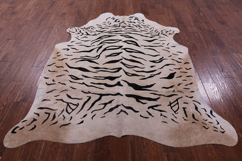 Tiger Animal Print Natural Cowhide Rug - X-Large 7' 1
