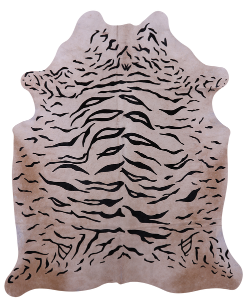 Tiger Animal Print Natural Cowhide Rug - X-Large 7' 1
