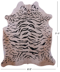Thumbnail for Tiger Animal Print Natural Cowhide Rug - X-Large 7' 1