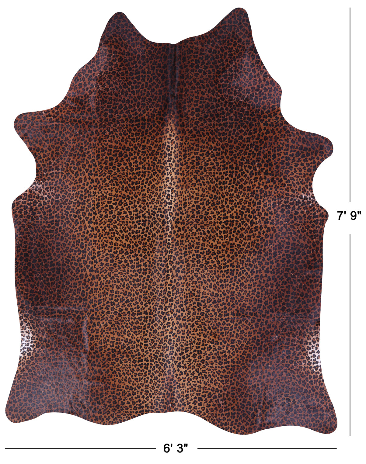 Leopard Animal Print Natural Cowhide Rug - XX-Large 7' 9"H x 6' 3"W