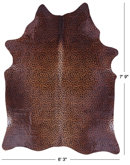 Leopard Animal Print Natural Cowhide Rug - XX-Large 7' 9