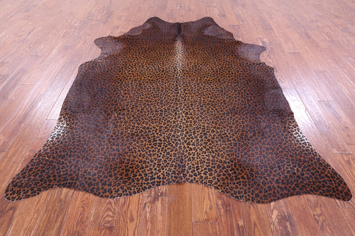 Leopard Animal Print Natural Cowhide Rug - XX-Large 7' 9