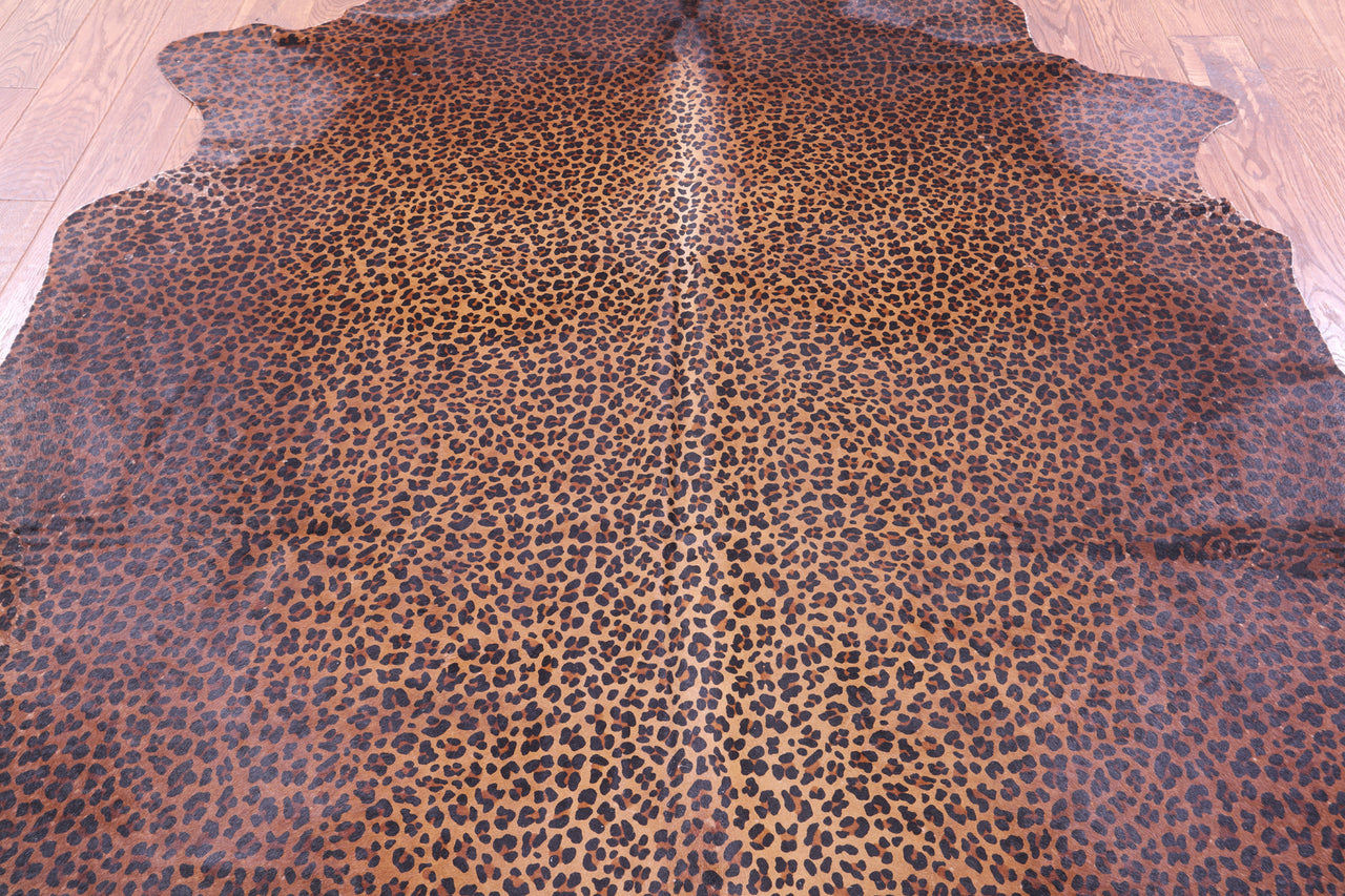 Leopard Animal Print Natural Cowhide Rug - XX-Large 7' 9"H x 6' 3"W