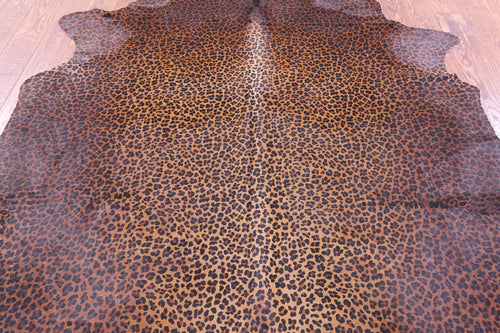 Leopard Animal Print Natural Cowhide Rug - XX-Large 7' 9