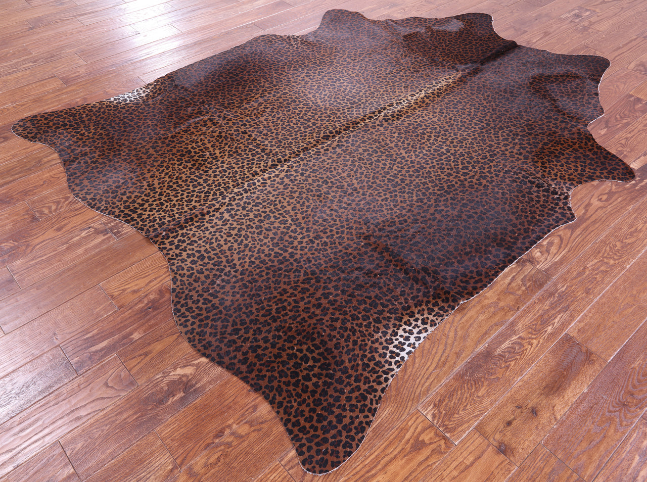 Leopard Animal Print Natural Cowhide Rug - XX-Large 7' 9"H x 6' 3"W