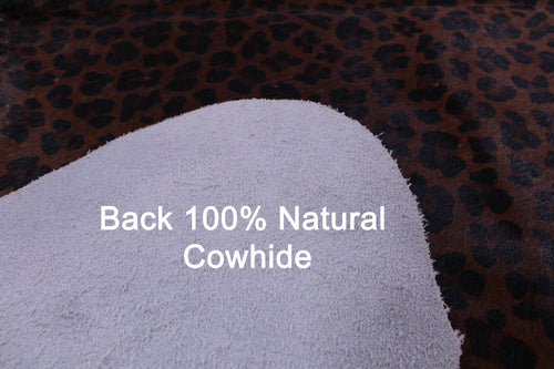 Leopard Animal Print Natural Cowhide Rug - XX-Large 7' 9