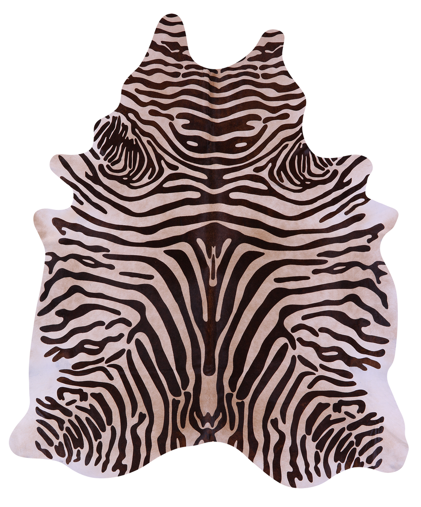 Zebra Animal Print Natural Cowhide Rug - XX-Large 8' 0"H x 6' 10"W