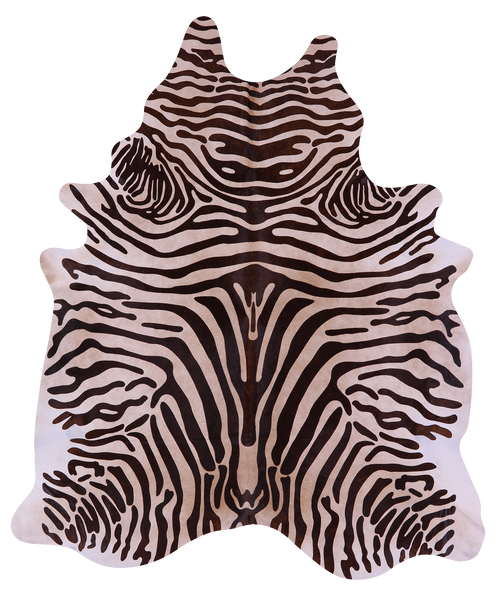 Zebra Animal Print Natural Cowhide Rug - XX-Large 8' 0