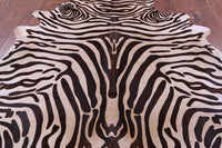 Thumbnail for Zebra Animal Print Natural Cowhide Rug - XX-Large 8' 0