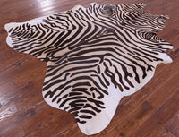 Thumbnail for Zebra Animal Print Natural Cowhide Rug - XX-Large 8' 0