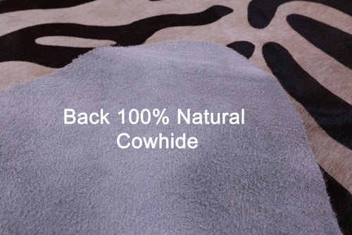 Zebra Animal Print Natural Cowhide Rug - XX-Large 8' 0