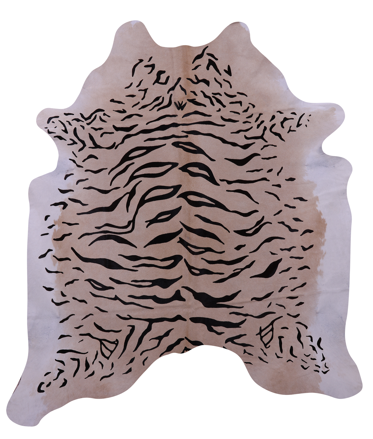 Tiger Animal Print Natural Cowhide Rug - XX-Large 7' 8"H x 6' 10"W