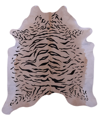 Thumbnail for Tiger Animal Print Natural Cowhide Rug - XX-Large 7' 8