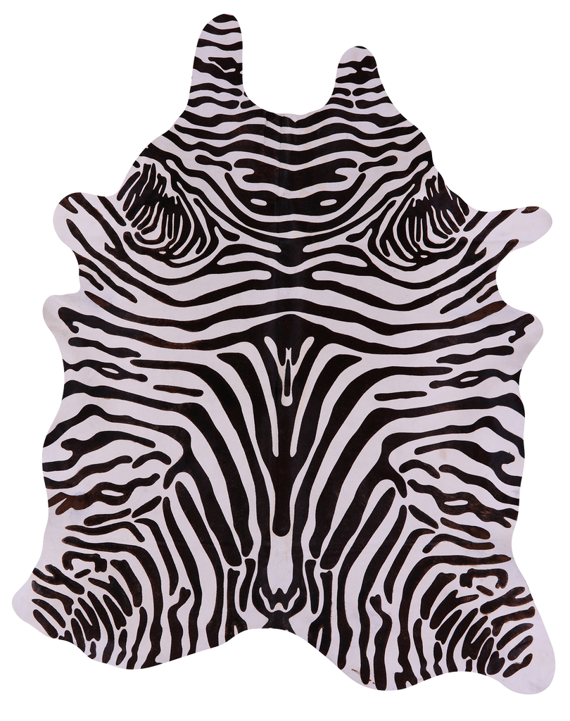 Zebra Animal Print Natural Cowhide Rug - XX-Large 7' 10"H x 6' 6"W