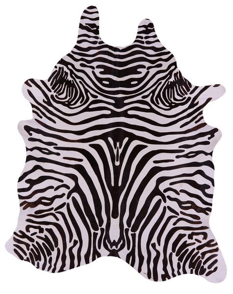 Zebra Animal Print Natural Cowhide Rug - XX-Large 7' 10"H x 6' 6"W