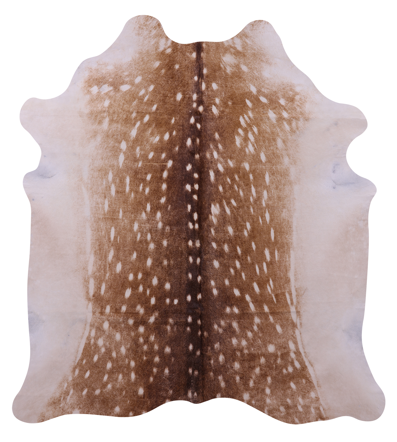 Deer Animal Print Natural Cowhide Rug - X-Large 7' 1"H x 6' 5"W