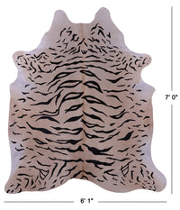 Thumbnail for Tiger Animal Print Natural Cowhide Rug - X-Large 7' 0