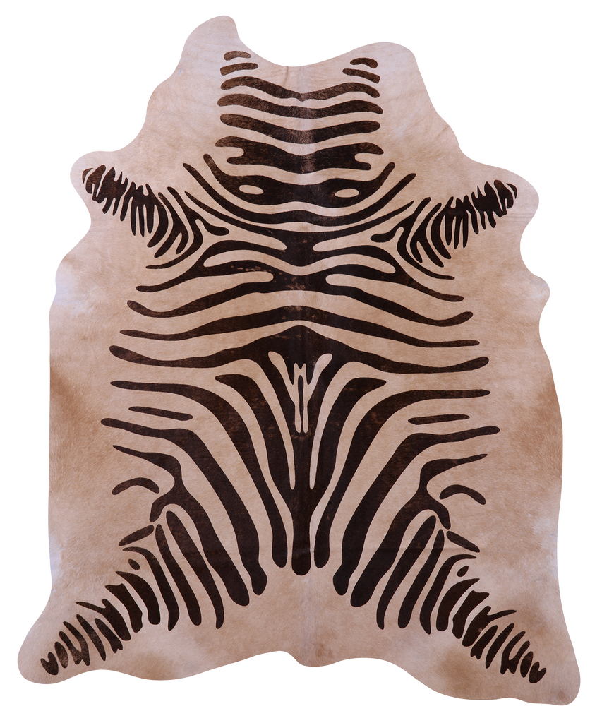 Zebra Animal Print Natural Cowhide Rug - X-Large 7' 4"H x 6' 0"W