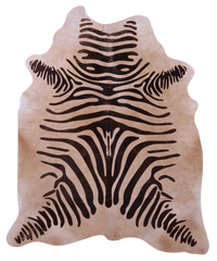 Thumbnail for Zebra Animal Print Natural Cowhide Rug - X-Large 7' 4