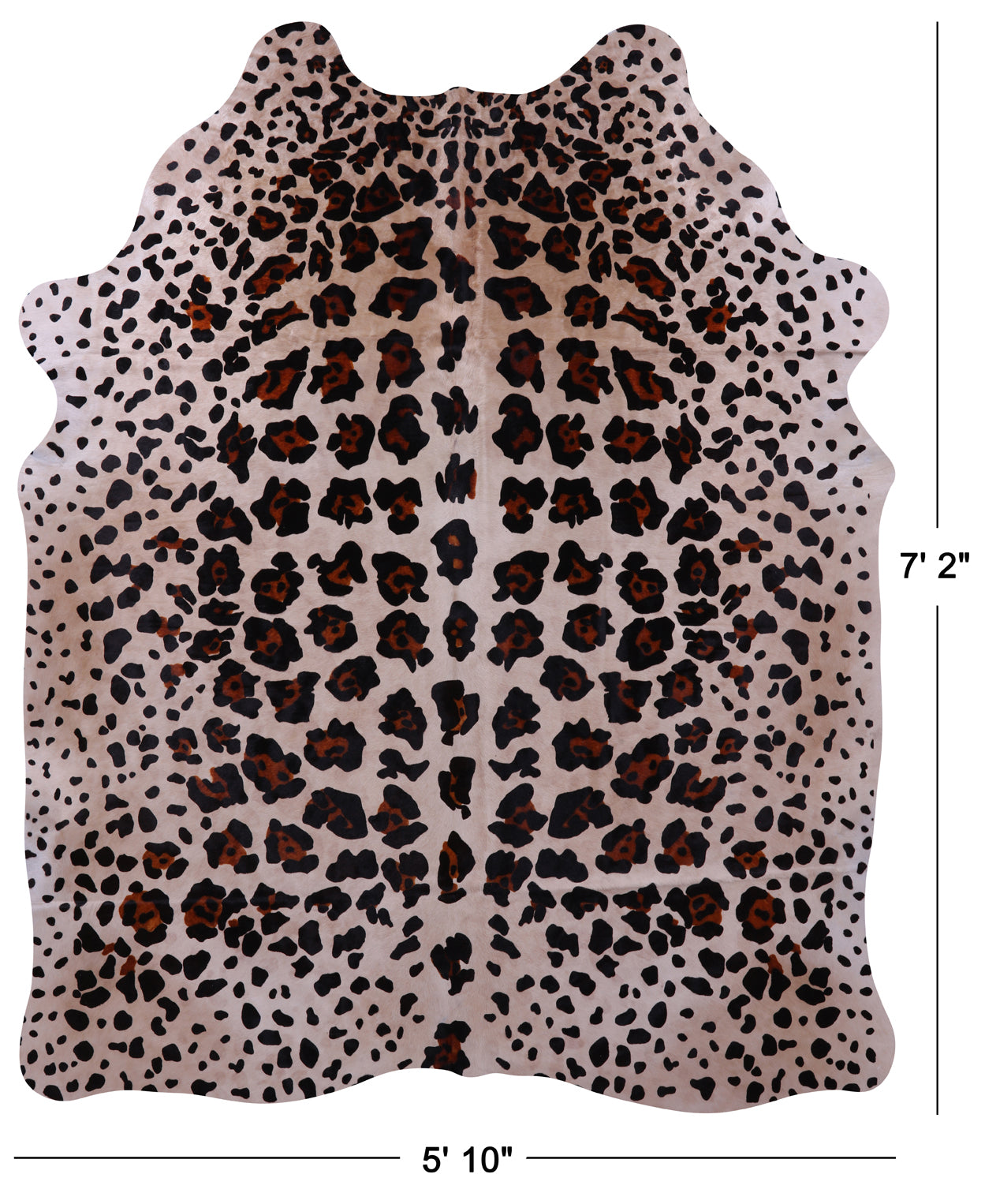 Jaguar Animal Print Natural Cowhide Rug - X-Large 7' 2"H x 5' 10"W