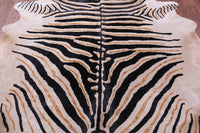 Thumbnail for Zebra Animal Print Natural Cowhide Rug - X-Large 7' 5