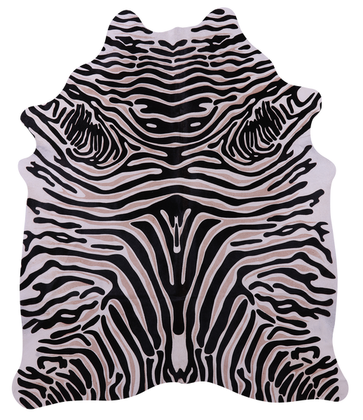 Zebra Animal Print Natural Cowhide Rug - X-Large 7' 4"H x 6' 4"W