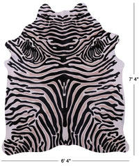 Thumbnail for Zebra Animal Print Natural Cowhide Rug - X-Large 7' 4