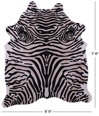 Thumbnail for Zebra Animal Print Natural Cowhide Rug - X-Large 7' 6