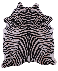 Thumbnail for Zebra Animal Print Natural Cowhide Rug - X-Large 7' 6