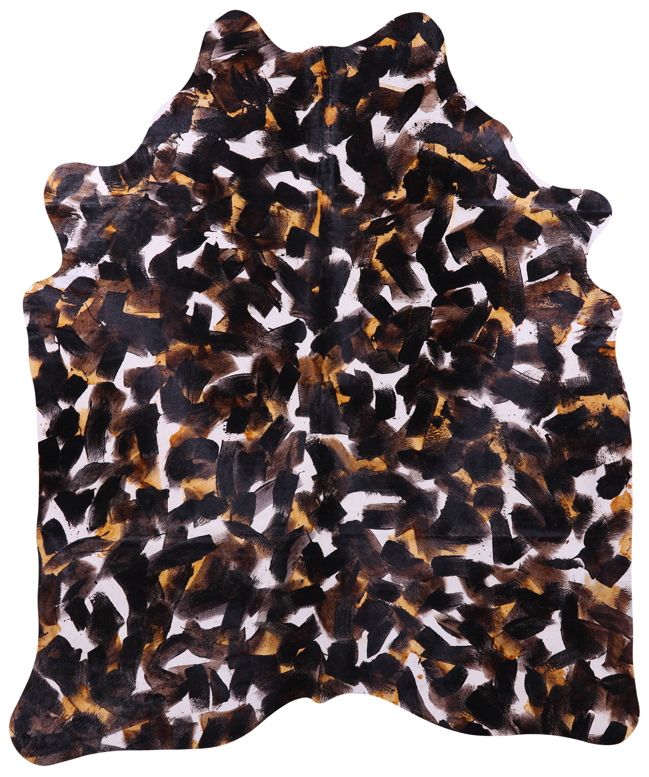 Abstract Printed Natural Cowhide Rug - XX-Large 8' 1"H x 6' 9"W